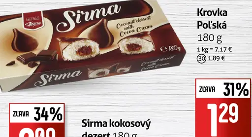 Sirma kokosový dezert