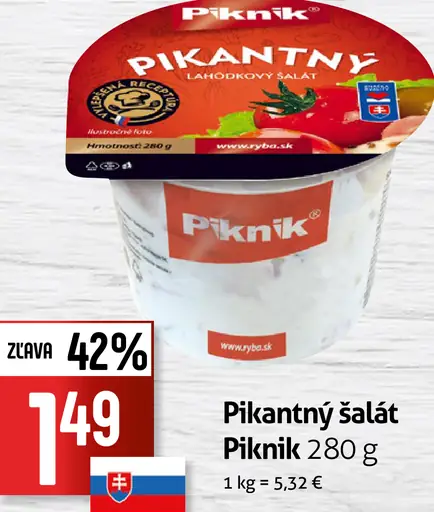 Piknik Pikantný lahôdkový šalát