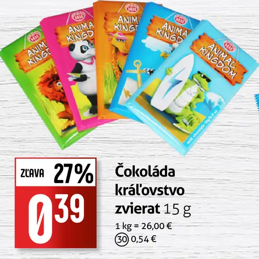 Čokoláda Kráľovstvo zvierat