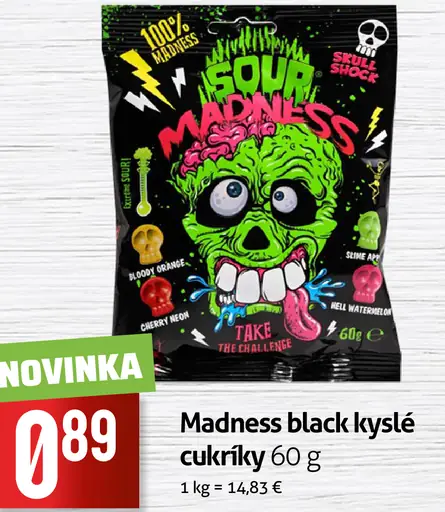 Madness black kyslé cukríky