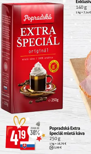 Popradská Extra špeciál originál mletá káva