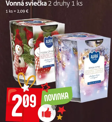 Aura vonná sviečka 2 druhy