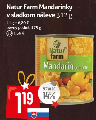 Natur Farm Mandarínky v sladkom náleve