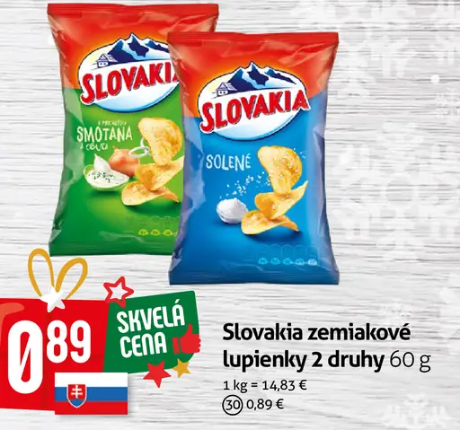 Slovakia zemiakové lupienky solené