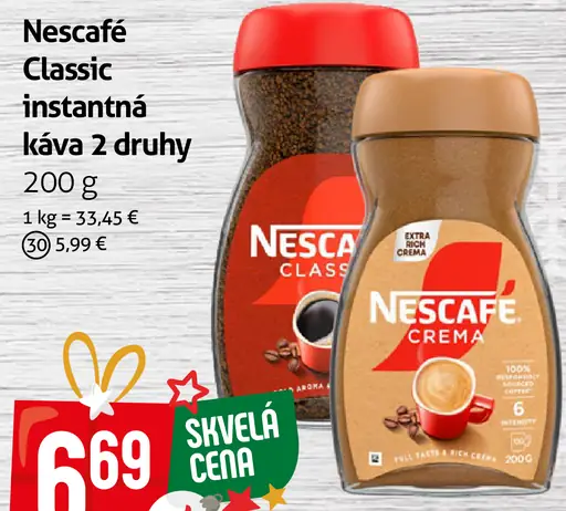 Nescafé Classic instantná káva 2 druhy