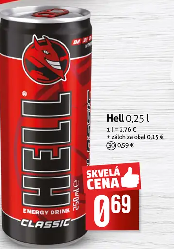 Hell energy drink plechovka