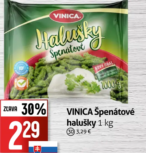 VINICA Špenátové halušky