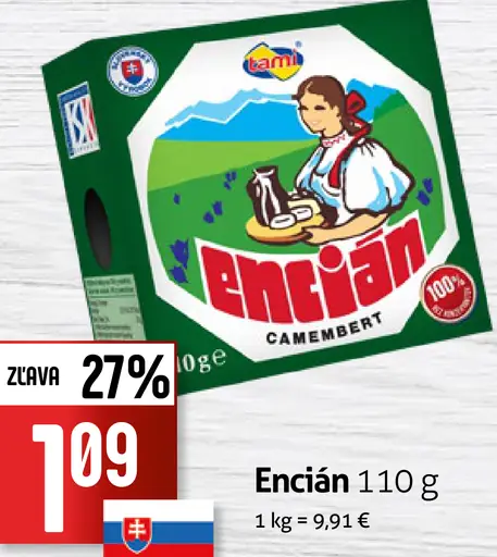 Encián camembert syr