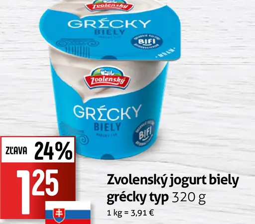Zvolenský Smotanový jogurt grécky typ biely