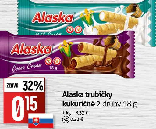 Alaska kukuričné trubičky
