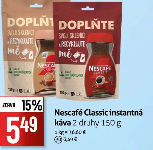 NESCAFÉ CLASSIC, instantná káva
