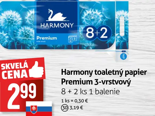 Harmony Premium 3-vrstvový toaletný papier