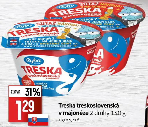 Ryba Treska československá v majonéze