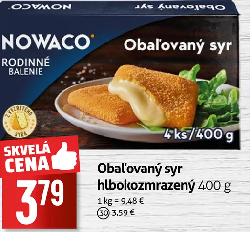 Obalovaný syr hlboko mrazený