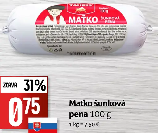 Tauris Maťko šunková pena
