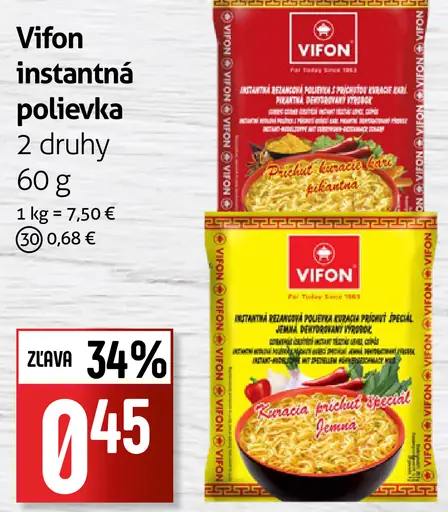 Vifon Instantná polievka rôzne druhy