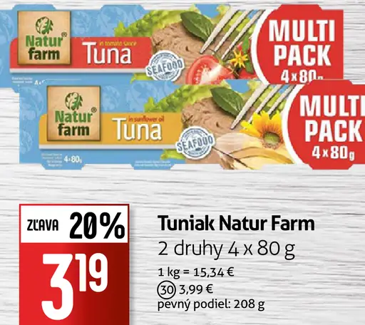 Tuniak Natur Farm v oleji alebo v náleve