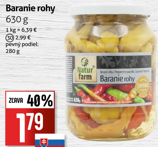 Baranie rohy sterilizovaná zelenina