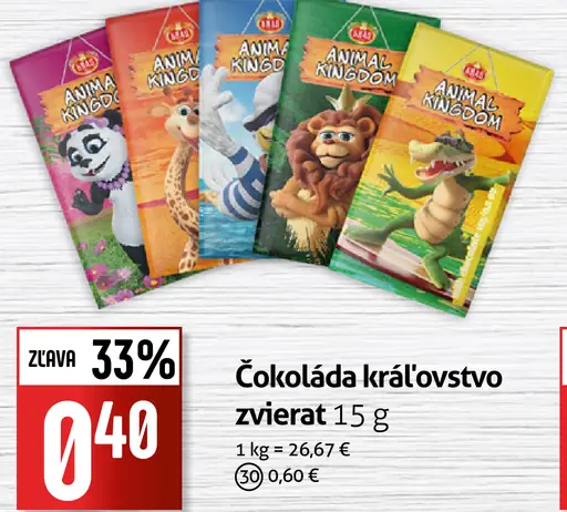 Čokoláda Kráľovstvo zvierat