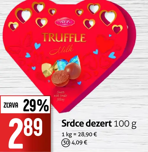Truffle Srdce dezert