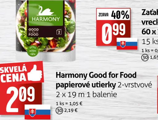 Harmony Good for Food papierové utierky 2-vrstvové