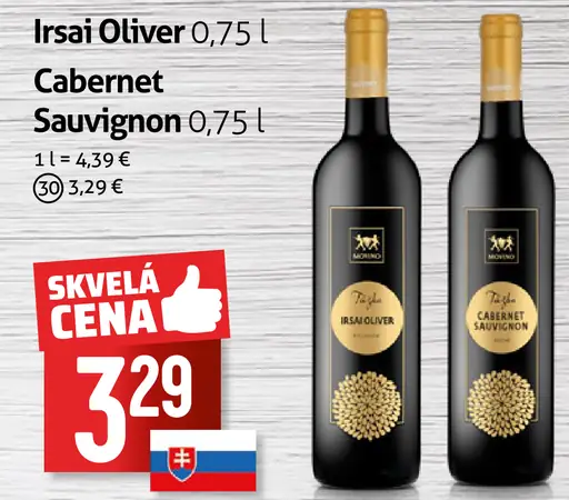 Irsai Oliver Cabernet Sauvignon víno