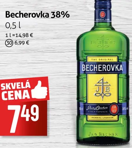 Becherovka 38 % bylinný likér