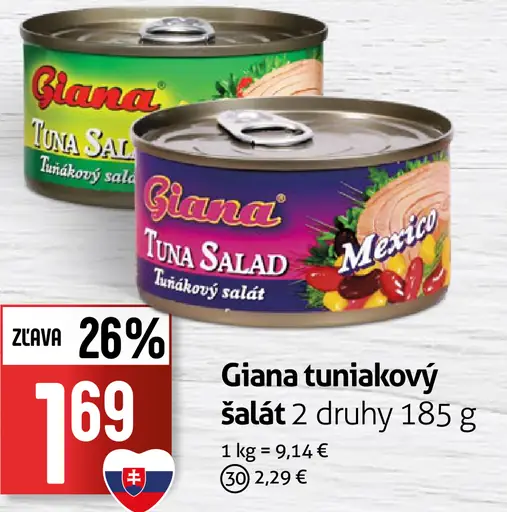 Giana tuniakový šalát viac druhov