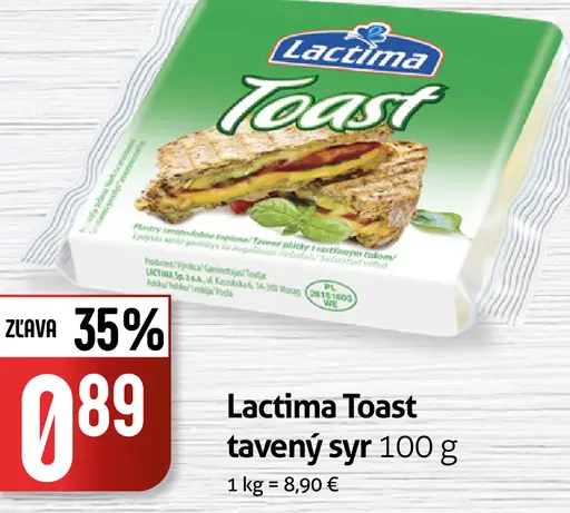 Lactima Toast tavený syr