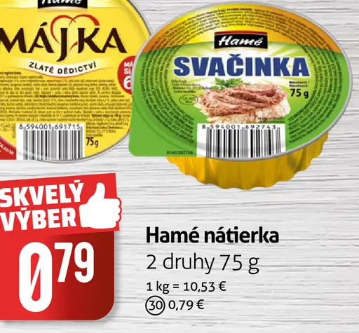 Hamé nátierka Májka alebo Svačinka