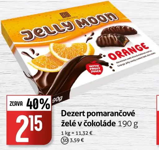 Dezert pomarančové želé v čokoláde