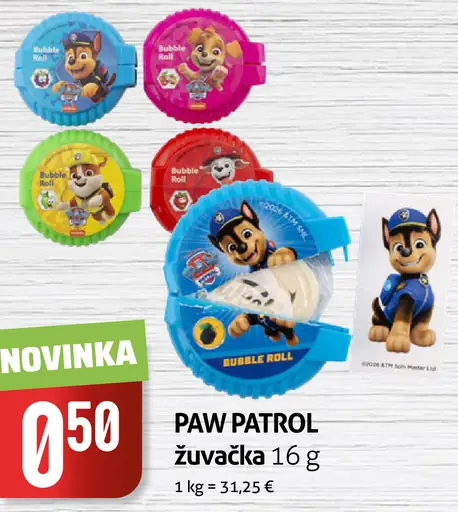 Paw Patrol žuvačka