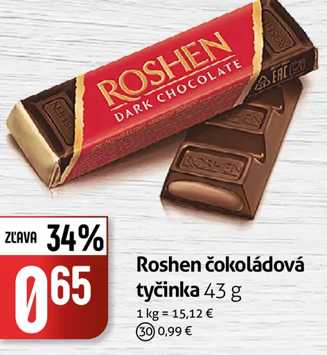 Roshen čokoládová tyčinka