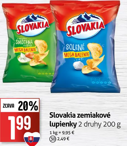 Slovakia zemiakové lupienky solené mega balenie