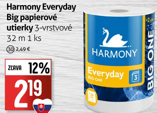 Harmony Everyday 3-vrstvové papierové utierky