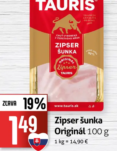 Tauris Zipser šunka originál