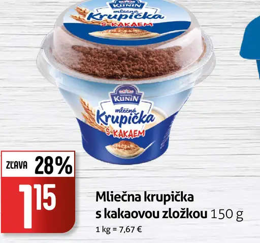 Kunín Mliečna krupička s kakaovou zložkou