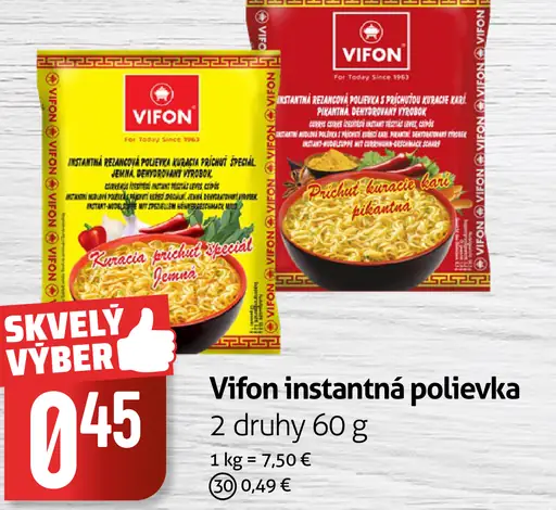 Vifon Instantná polievka rôzne druhy