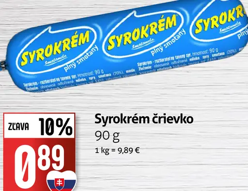 Syrokrem črievko