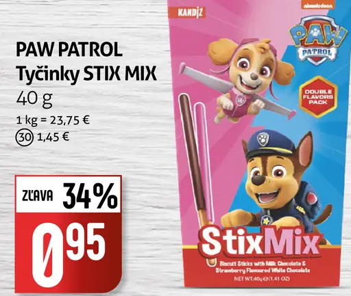PAW PATROL Tyčinky STIX MIX