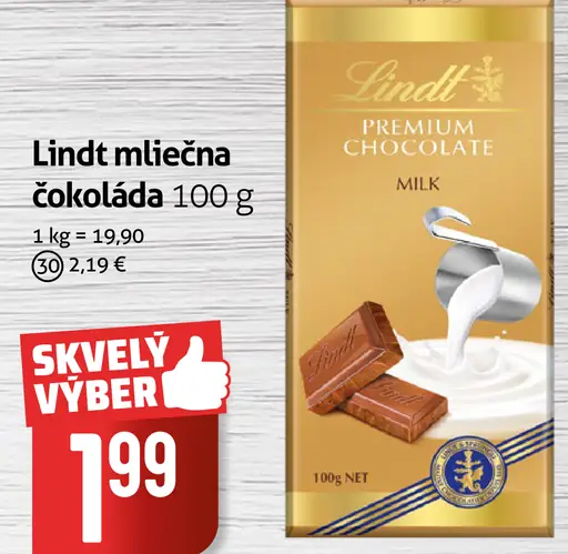 Lindt Mliečna čokoláda