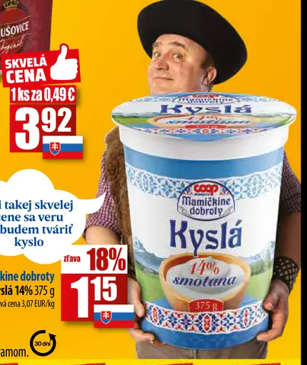 Kyslá 1% smotana