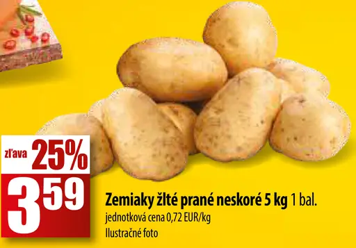 Zemiaky žlté prané neskoré