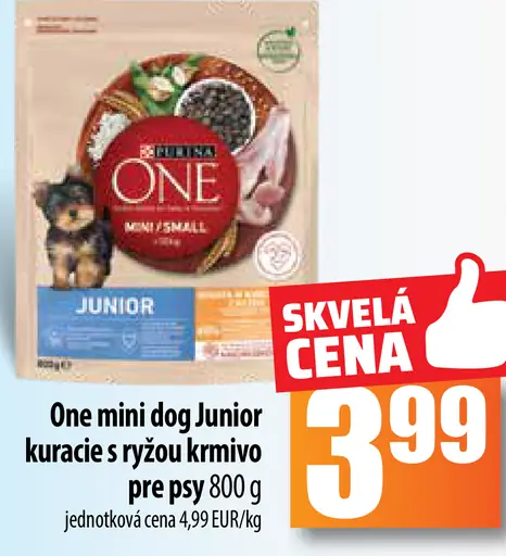 One mini dog Junior kuracie s ryžou krmivo pre psy