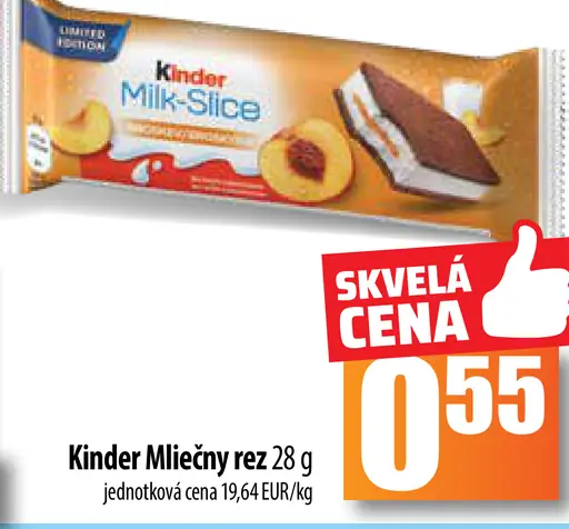 Kinder mliečny rez