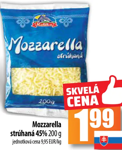 Mozzarella strúhaná