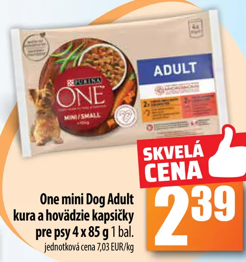 One mini Dog Adult kura a hovädzie kapsičky