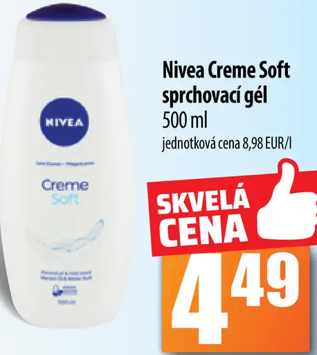 Nivea Creme Soft sprchovací gél