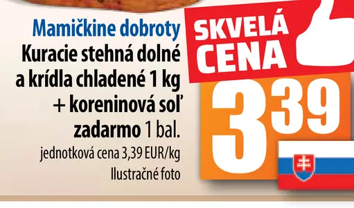 Kuracie stehno dolné a krídla