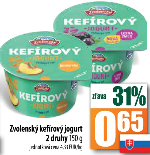 Zvolenský kefírový jogurt (2 druhy)